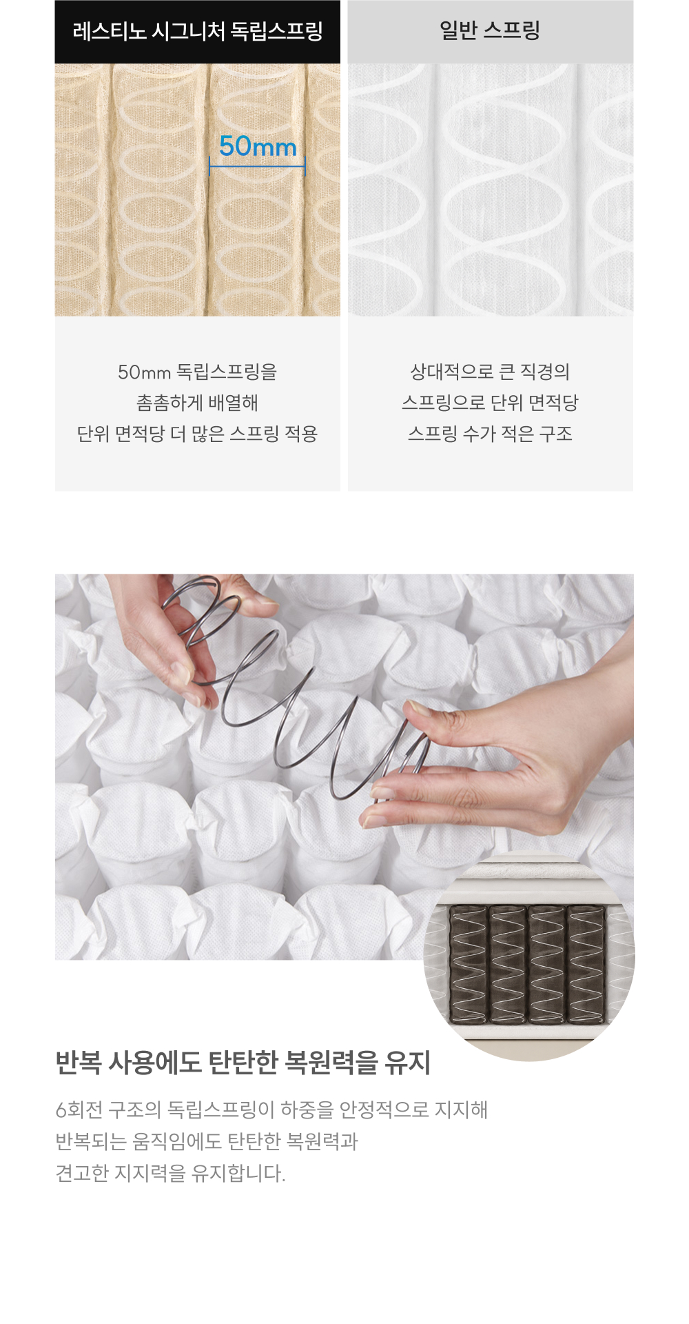 쿠쿠 CRM-J01STMHQ 레스티노 커버분리형 매트리스 Q 상세이미지 6